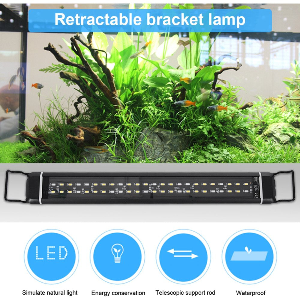 Full-Spectrum Aquarium Light with Aluminum Alloy Shell Extendable Brackets-Light Animals & Pet Supplies > Pet Supplies > Fish Supplies > Aquarium Lighting TKJH   