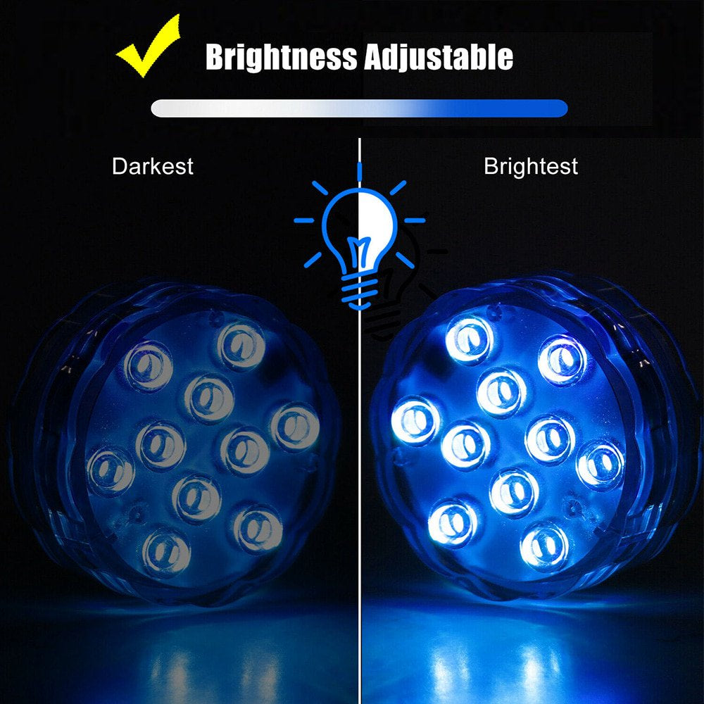 LED Submersible Lights 16 Colors Changing Underwater Lights, Battery Powered Pond Lights with IR Remote Controller, Waterproof Light for Fountain, Fish Tank, Aquarium (2 PCS) Animals & Pet Supplies > Pet Supplies > Fish Supplies > Aquarium Lighting HUA TRADE   