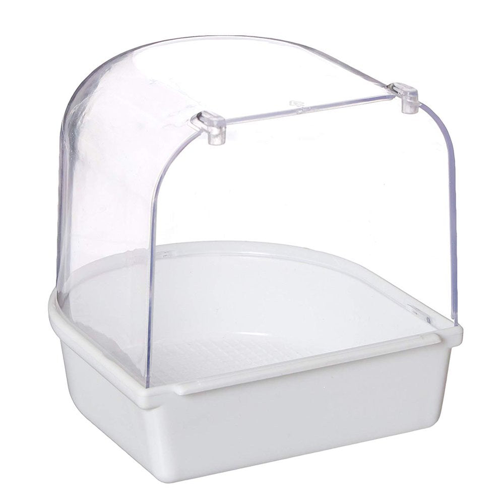 LINASHI Transparent Bird Bath Box Bird Cage Accessory Supplies Bathing Parakeet Bird Bathing Tub for Pet Small Birds Canary Animals & Pet Supplies > Pet Supplies > Bird Supplies > Bird Cage Accessories LINASHI   