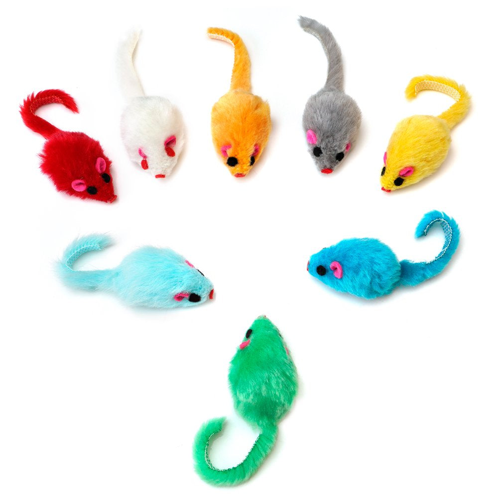 Chiwava 36PCS 4.1'' Furry Cat Toy Mice Rattle Small Mouse Kitten Interactive Play Assorted Color Animals & Pet Supplies > Pet Supplies > Cat Supplies > Cat Toys Wonpet Co., Ltd   