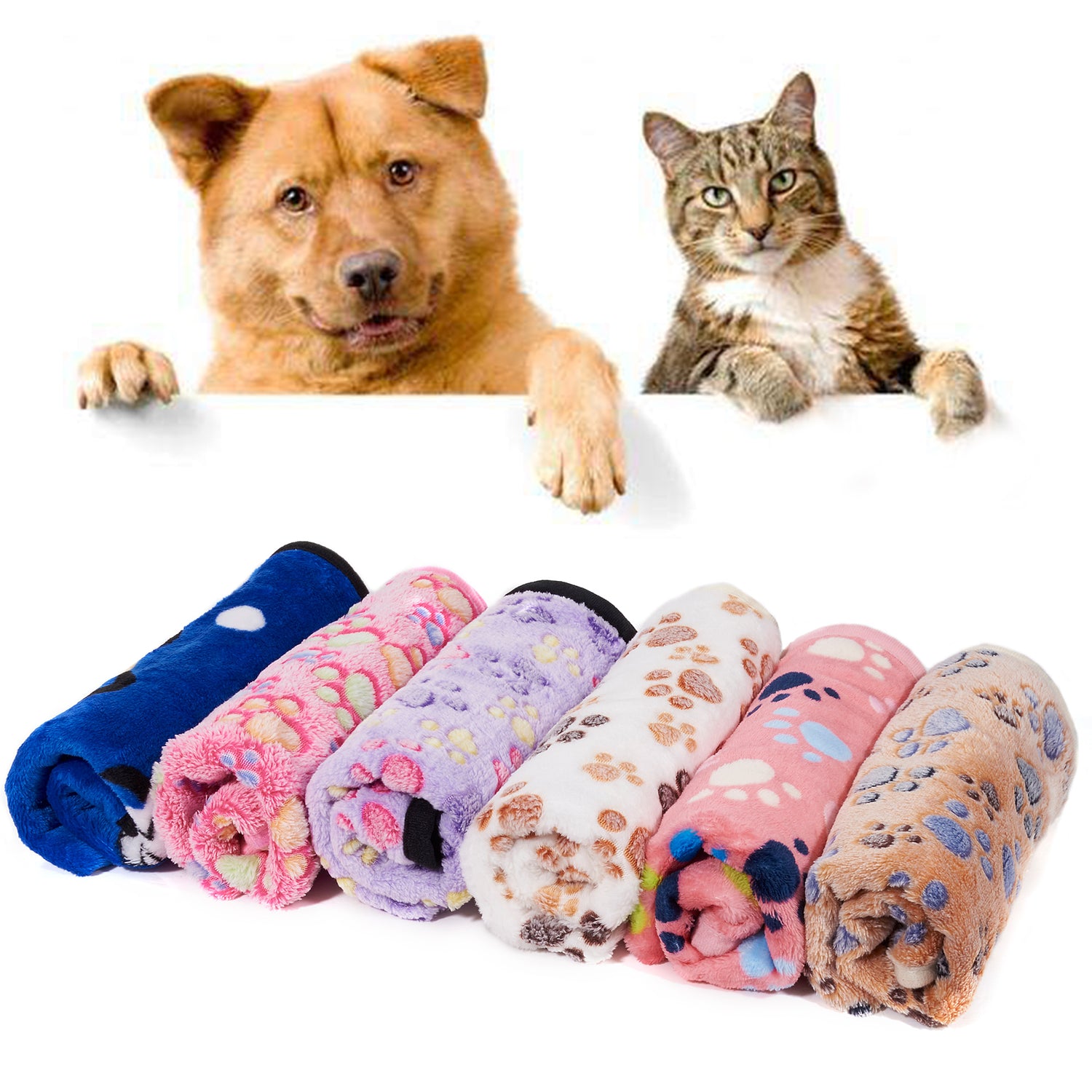 LUXMO 2 Pack Cat Dog Puppy Blanket Soft Pet Bed Cushion Warm Sleep Mat Animals & Pet Supplies > Pet Supplies > Cat Supplies > Cat Beds Luxmo   