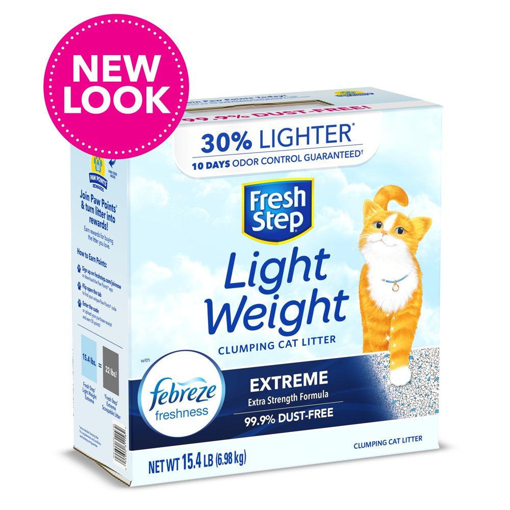 Fresh Step Lightweight Extreme Scented Litter with Febreze, Clumping Cat Litter, 15.4 Pounds Animals & Pet Supplies > Pet Supplies > Cat Supplies > Cat Litter The Clorox Company   