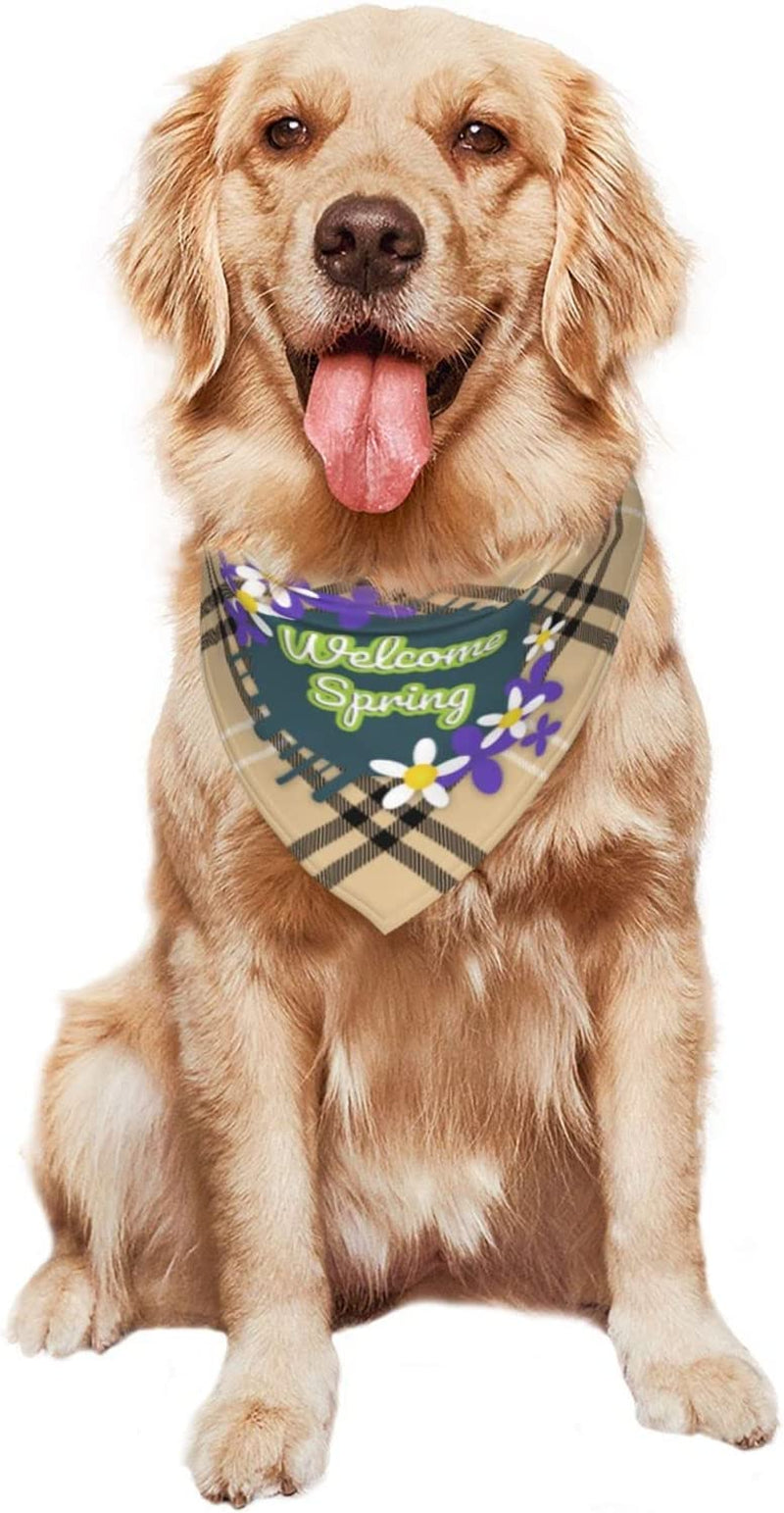 Welcome Spring Pet Dog and Cat Decorative Triangle Scarf,Dog Bandana,Breathable and Stain Resistant. Animals & Pet Supplies > Pet Supplies > Dog Supplies > Dog Apparel ZALTAS   