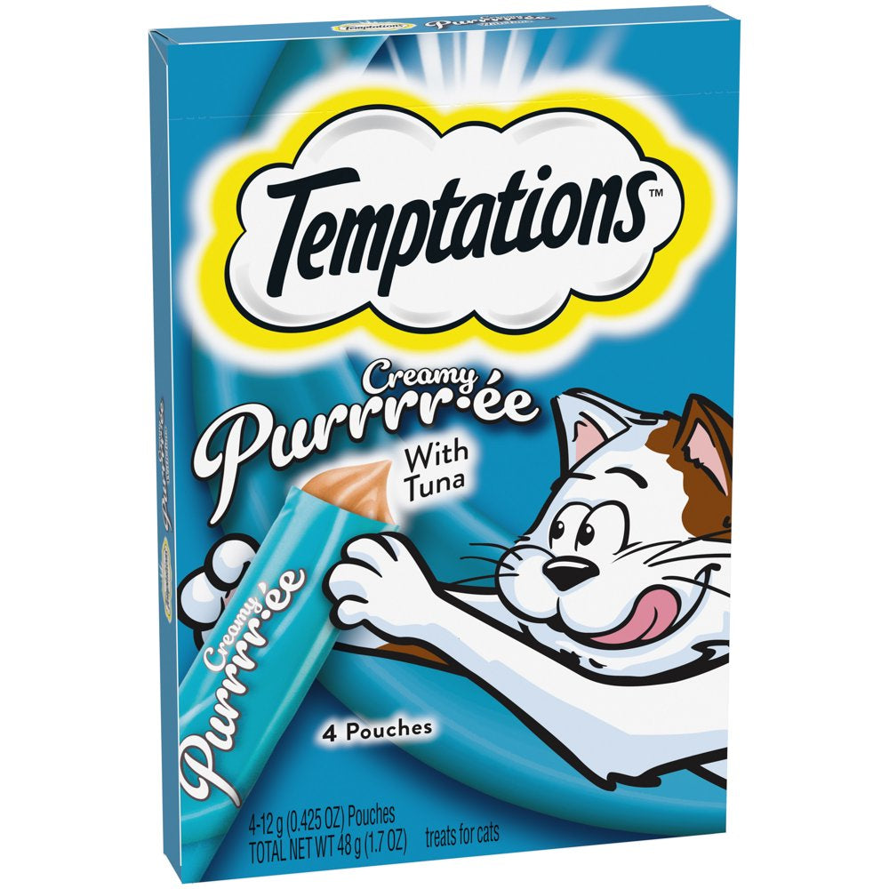 Temptations Tuna Flavor Topper, Crunchy & Soft Treat for Cat, 0.425 Oz. (4 Count)