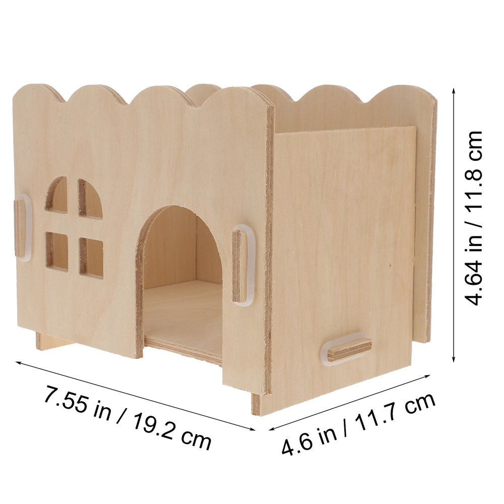 Etereauty Hamster Wooden House Natural Cave Habitat Chews Fence Chew Wood Small Animal Rats Hut Cage Hideout Squirrel Animals & Pet Supplies > Pet Supplies > Small Animal Supplies > Small Animal Habitats & Cages ETEREAUTY   