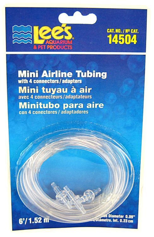 Lees Mini Airline Tubing with 4 Connectors 6' Long Tube (.09" Diameter Tubing) Pack of 2 Animals & Pet Supplies > Pet Supplies > Fish Supplies > Aquarium & Pond Tubing Lee's   