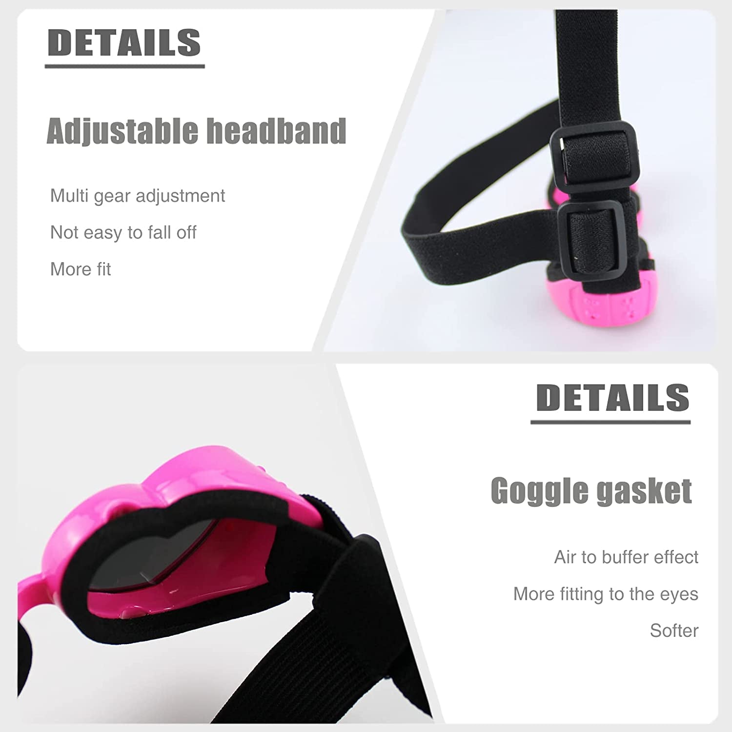 Small Dog Sunglasses, Heart Shape Dog Goggles, Eye Wear Protection With Adjustable Strap for Dogs about over 15 Lbs Black + Pink Animals & Pet Supplies > Pet Supplies > Dog Supplies > Dog Apparel RTUDOPUYT   