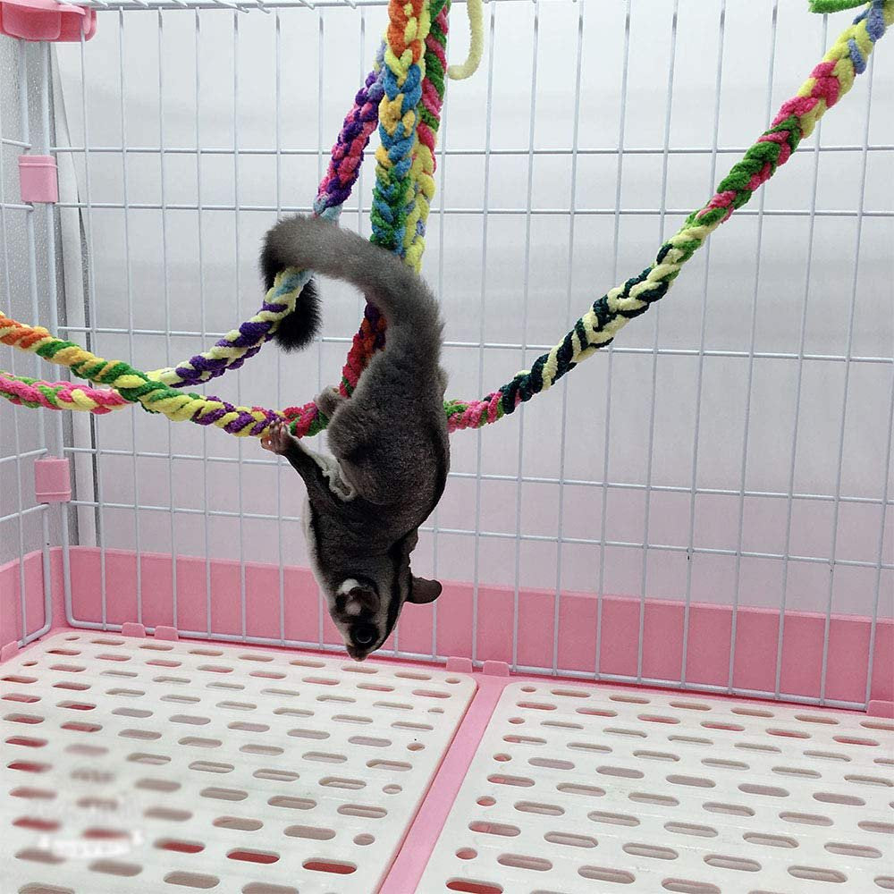 Handmade Sugar Glider Toys for Climbing/Exercising/Jungle Exploration, Hanging Toy Cage Accessories, Rat Toys, Bird Rope Perch Swing Toy Animals & Pet Supplies > Pet Supplies > Bird Supplies > Bird Gyms & Playstands COSARRETY   