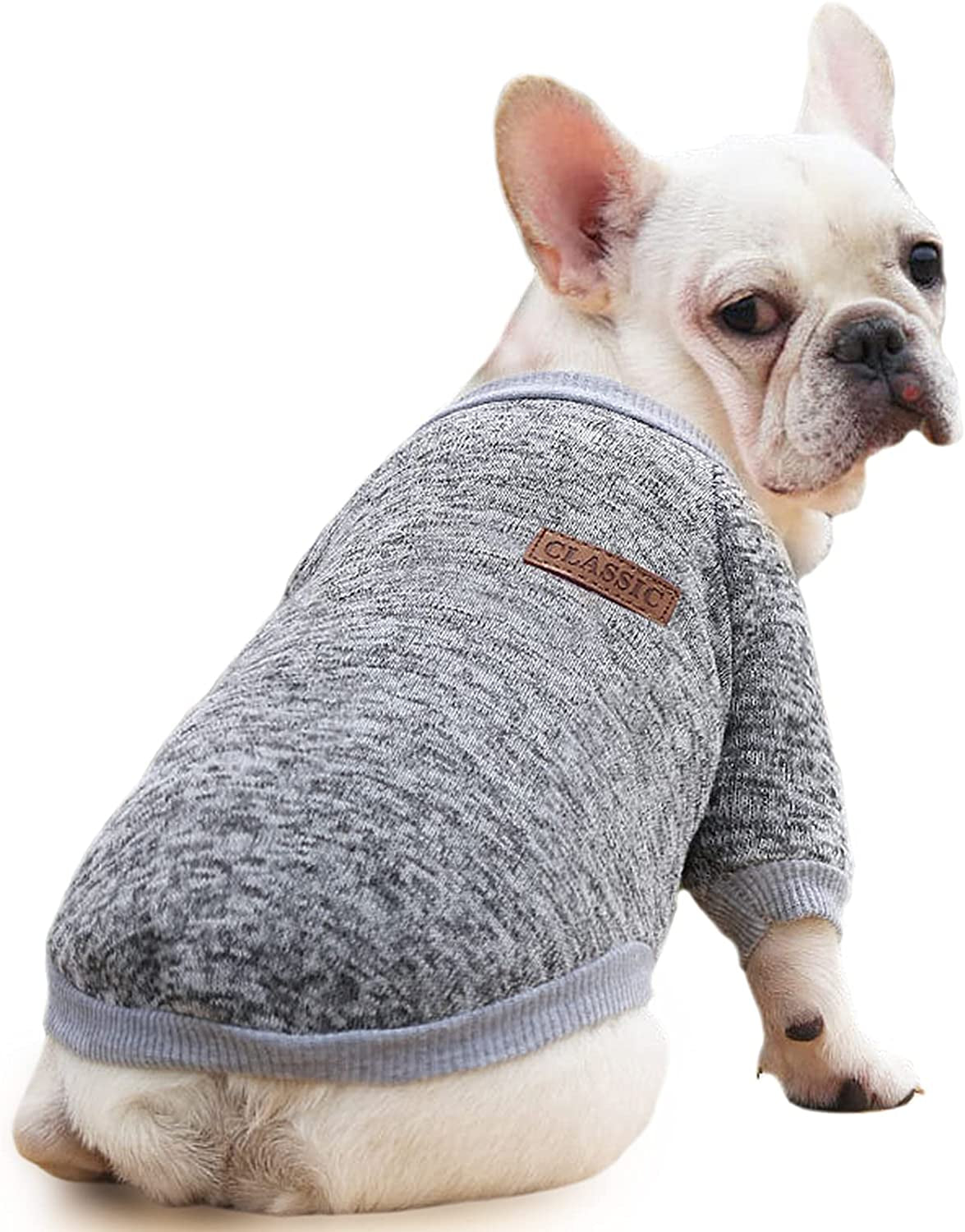 Dog Sweater Classic Dog Sweaters for Small Medium Dogs Warm and Soft Small Dog Sweater Puppy Sweaters for Small Dogs Winter Pet Dog Cat Sweater Clothes for Girls or Boys Animals & Pet Supplies > Pet Supplies > Dog Supplies > Dog Apparel LOVOUS Grey XX-Large (12.1-19.8lbs) 