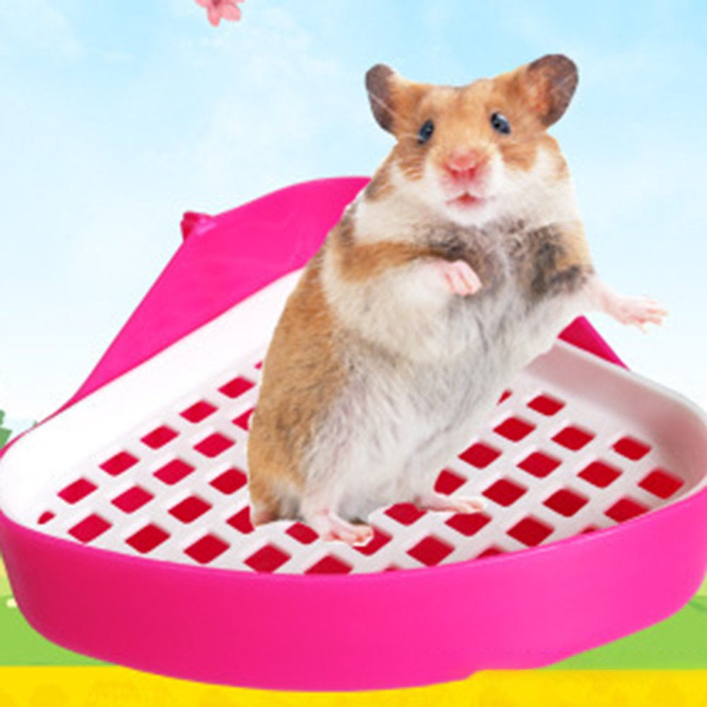 JOYFEEL Geometric Pet Potty Hamster Toilet Corner Bedding Box Small Animal Plastic Toilet Color Random