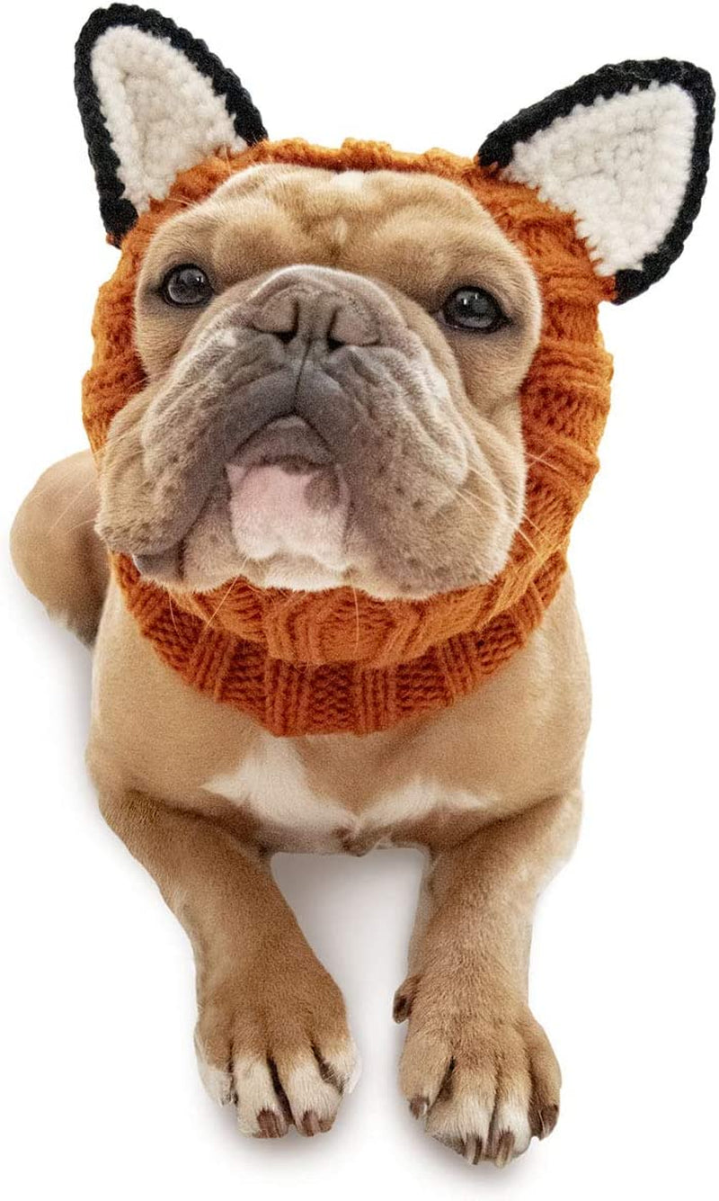 Zoo Snoods Fox Costume for Dogs, Large - Warm No Flap Ear Wrap Hood for Pets, Dog Outfit with Ears for Winters, Halloween, Christmas & New Year, Soft Yarn Ear Covers Animals & Pet Supplies > Pet Supplies > Dog Supplies > Dog Apparel Zoo Snoods 1 Medium 