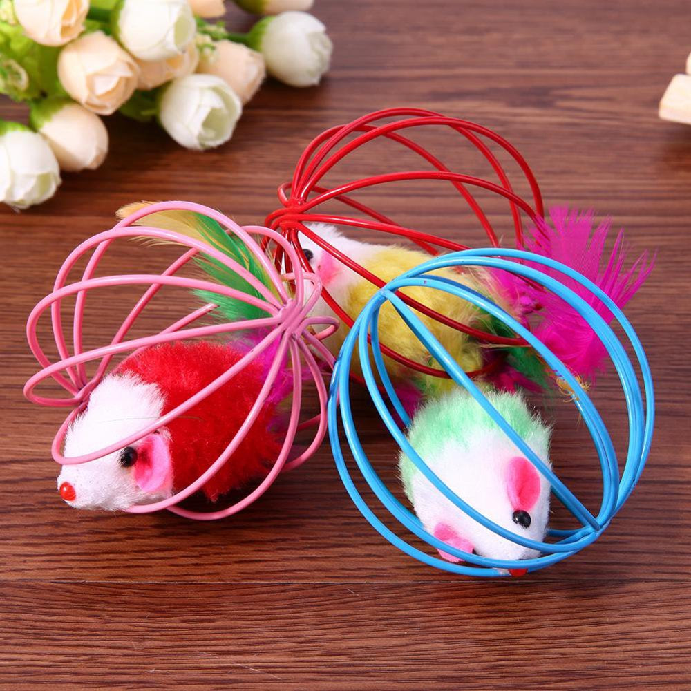 Besufy Pet Cat Toy Funny Kitten Fake Mouse Rat Mice Ball Cage Play Interactive Game Toy Animals & Pet Supplies > Pet Supplies > Cat Supplies > Cat Toys Besufy   