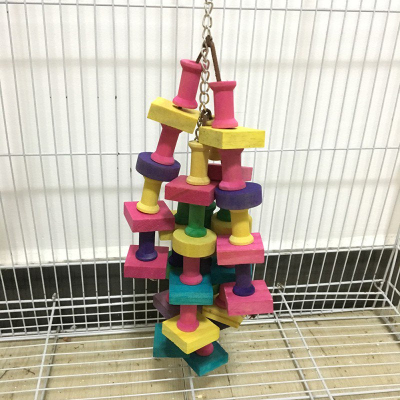 SUPERHOMUSE Mixed Color Parrot Building Blocks Chewing Toy Chewing String Building Blocks Toys for Small Medium and Large Parrots Pet Rainbow Bite String Toys Chewing Toy for Birds Animals & Pet Supplies > Pet Supplies > Bird Supplies > Bird Toys SUPERHOMUSE   