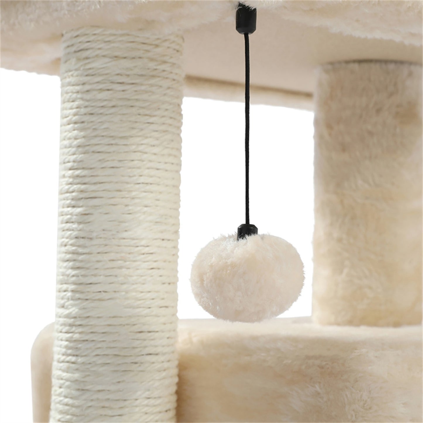 Pefilos Cat Tree Cat Houses for Outdoor Cats Cat Condo for Large Cats with Sisal Scratching Posts, Cat Nest for Indoor Cats Plush Perch, Cat Tower Furniture Cat Bed, Beige Animals & Pet Supplies > Pet Supplies > Cat Supplies > Cat Furniture Pefilos   