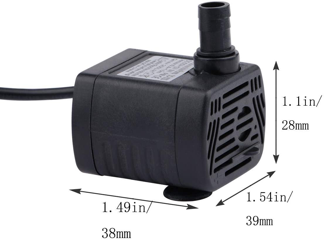 Demoetu 4W Submersible Water Pump, 300L/H Animals & Pet Supplies > Pet Supplies > Fish Supplies > Aquarium & Pond Tubing Demoetu   