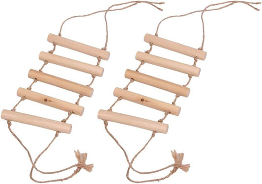 Bird Ladder Toys, 2Pcs Wooden Parrot Perch Swing Toy Cage Accessories for Variety Birds like Parakeet Budgies Training Animals & Pet Supplies > Pet Supplies > Bird Supplies > Bird Ladders & Perches QQ23-000466   