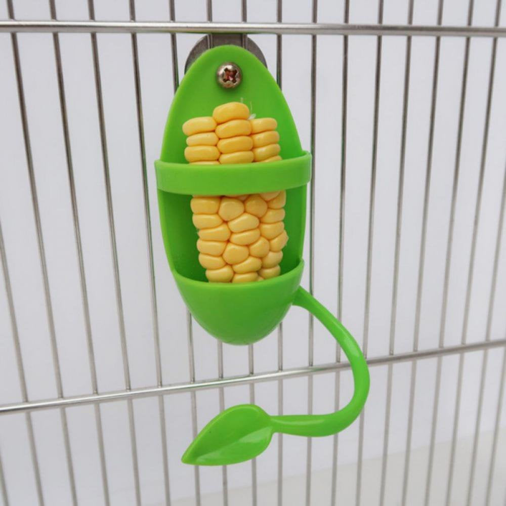 Parrot Feeder with Standing Rack Fruit Vegetable Holder Plastic Hanging Food Container Cage Accessories Pet Bird Supplie