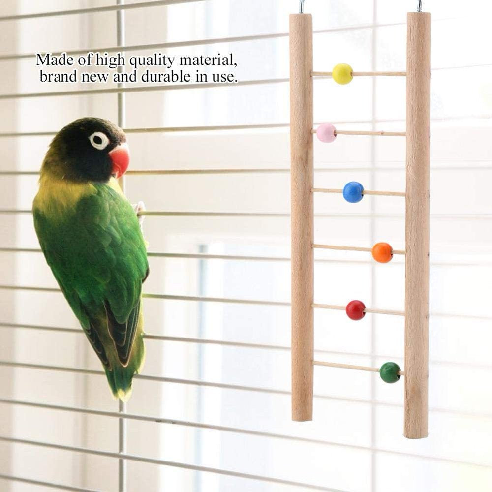 Parrot Toy, Ladder Parrot Perch Birds Climbing Hanging Swing Toy for Cockatiel Parakeet(Beads)