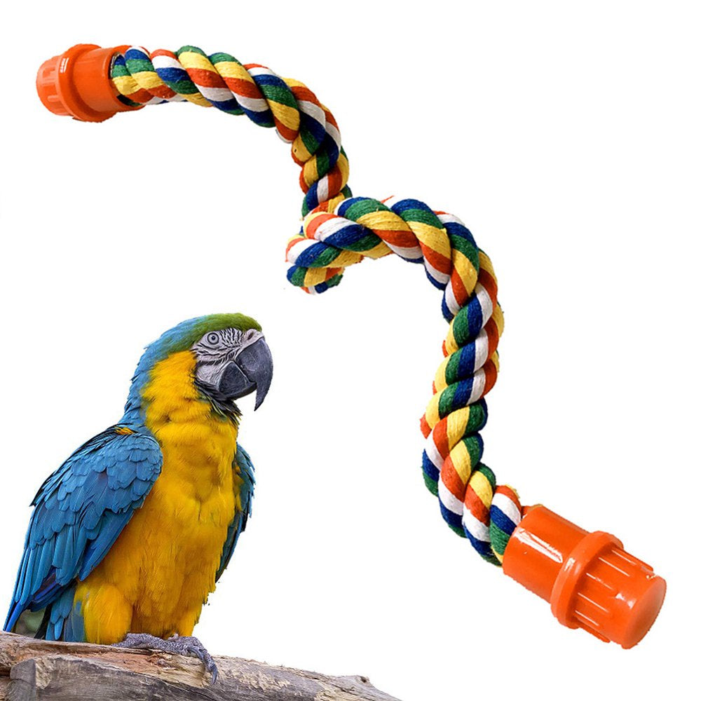 SPRING PARK 40/55/80Cm Bird Spiral Cotton Rope Perches Parrots Chewing Bungee African Grey Cage Toys Swing Birdcage Accessories Parakeet Climbing Chew Toy Animals & Pet Supplies > Pet Supplies > Bird Supplies > Bird Cage Accessories SPRING PARK 80 cm Multicolor 