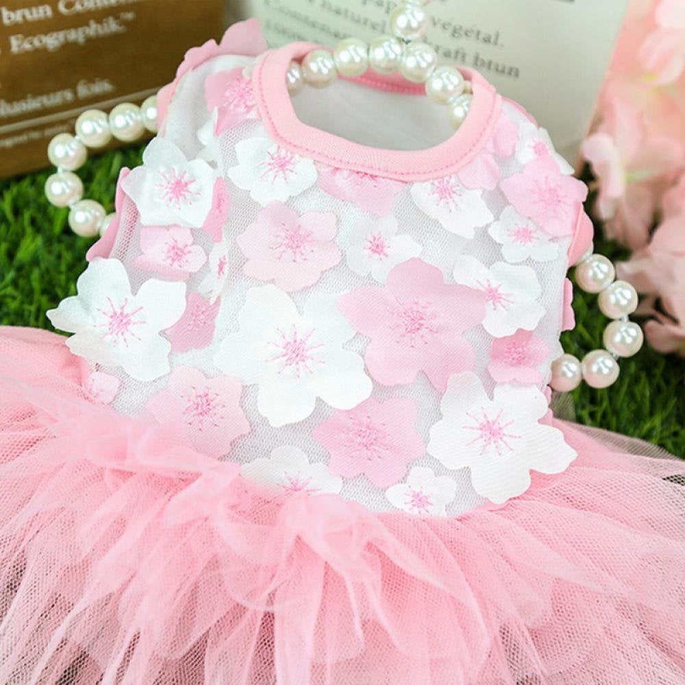 Dog Dress Summer Pet Clothes Pet Floral Gauze Princess Dress for Dogs Sweet Puppy Wedding Dresses Vest Apparel for Dogs and Cats Animals & Pet Supplies > Pet Supplies > Dog Supplies > Dog Apparel Xinhuaya   