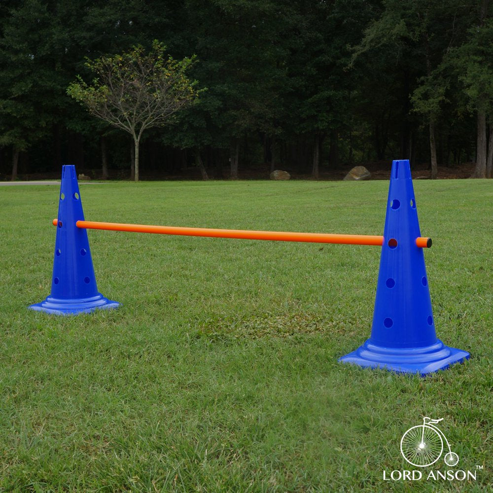 Lord Anson Trade; Dog Agility Hurdle Cone Set - Canine Agility Training Set - Obedience, Agility, and Rehabilitation - 8 Agility Cones and 4 Agility Rods