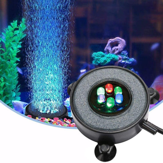 LED Aquarium Air Bubble Light Fish Tank Air Curtain Bubble Stone Disk with 6 Color Changing Leds Animals & Pet Supplies > Pet Supplies > Fish Supplies > Aquarium Lighting DERTHADEIG   