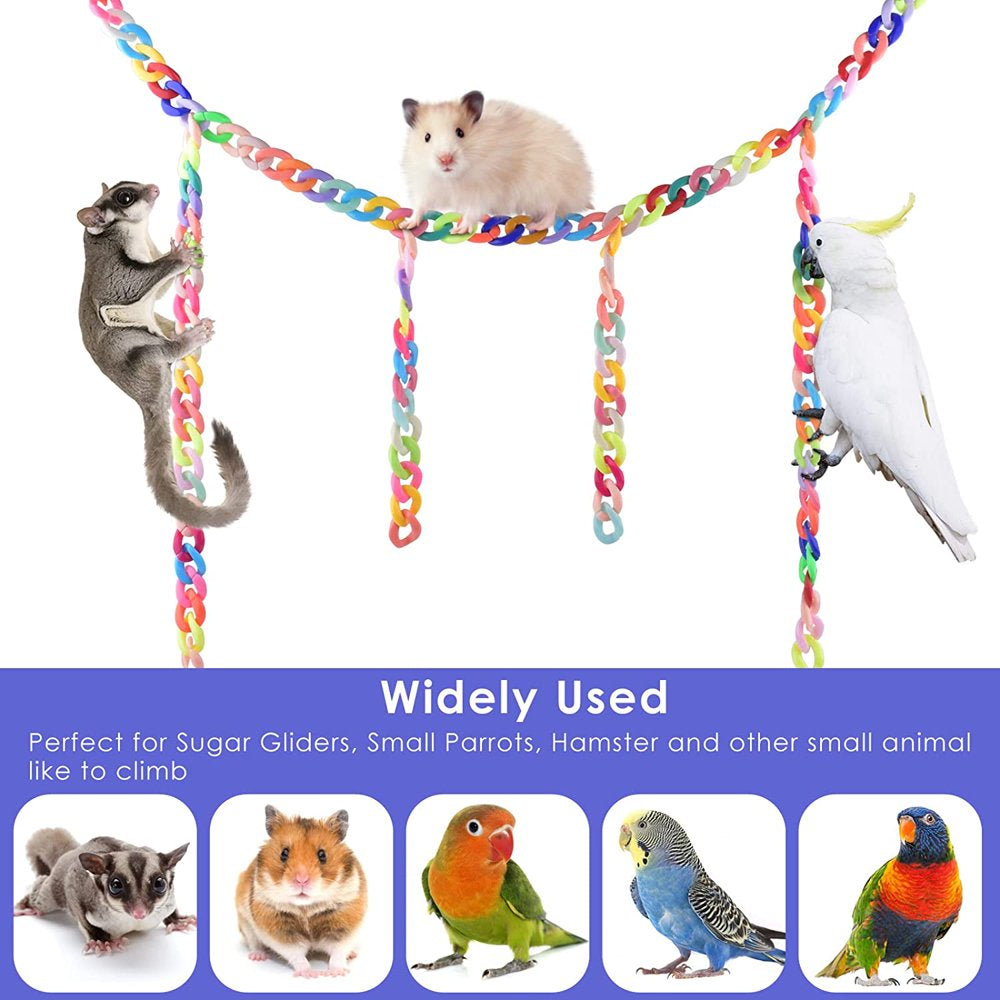 Kreigaven 300Pcs Plastic Chain Links Birds, Mix Color Rainbow DIY C-Clips Chains Hooks Swing Climbing Cage Toys for Sugar Glider Rat Parrot Bird, Children'S Learning Toy Animals & Pet Supplies > Pet Supplies > Bird Supplies > Bird Toys Kreigaven   