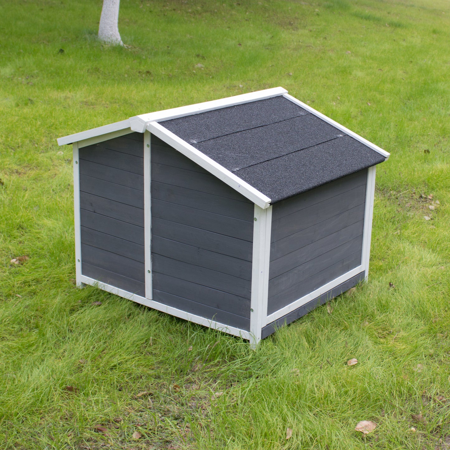 Aukfa Outdoor Wood Lodge Dog House, Pet Dog Puppy Shelter, Waterproof Dog House for Medium Pet Animals & Pet Supplies > Pet Supplies > Dog Supplies > Dog Houses Aukfa   