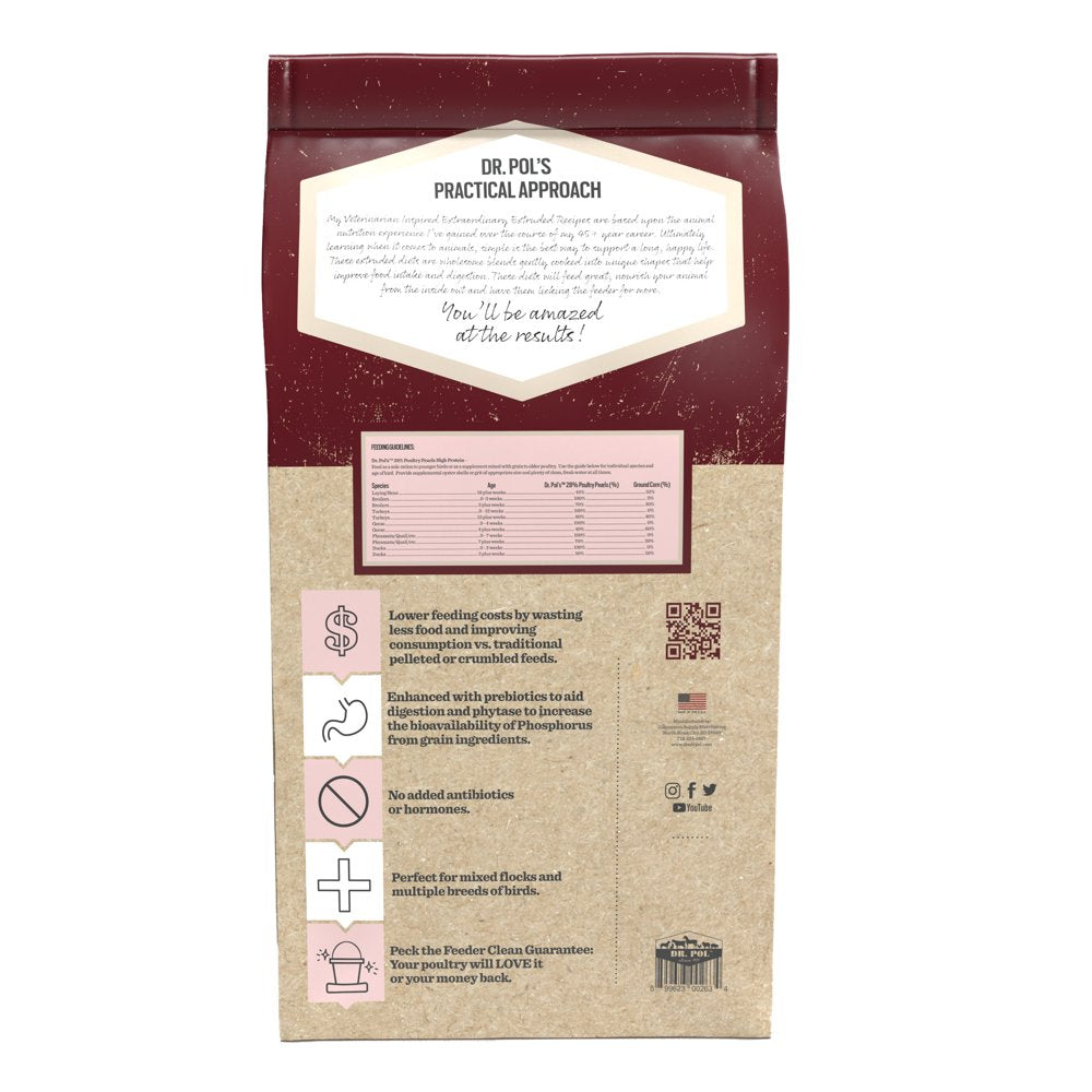 Dr. Pol High Protein 28% Poultry Pearls Gamebird Feed for Young Pheasants, Geese, Ducks, Turkeys, Laying Hens, Broilers and Other Large or Small Gamebirds, 6 Lb. Bag Animals & Pet Supplies > Pet Supplies > Small Animal Supplies > Small Animal Food Consumers Supply Distributing, LLC.   