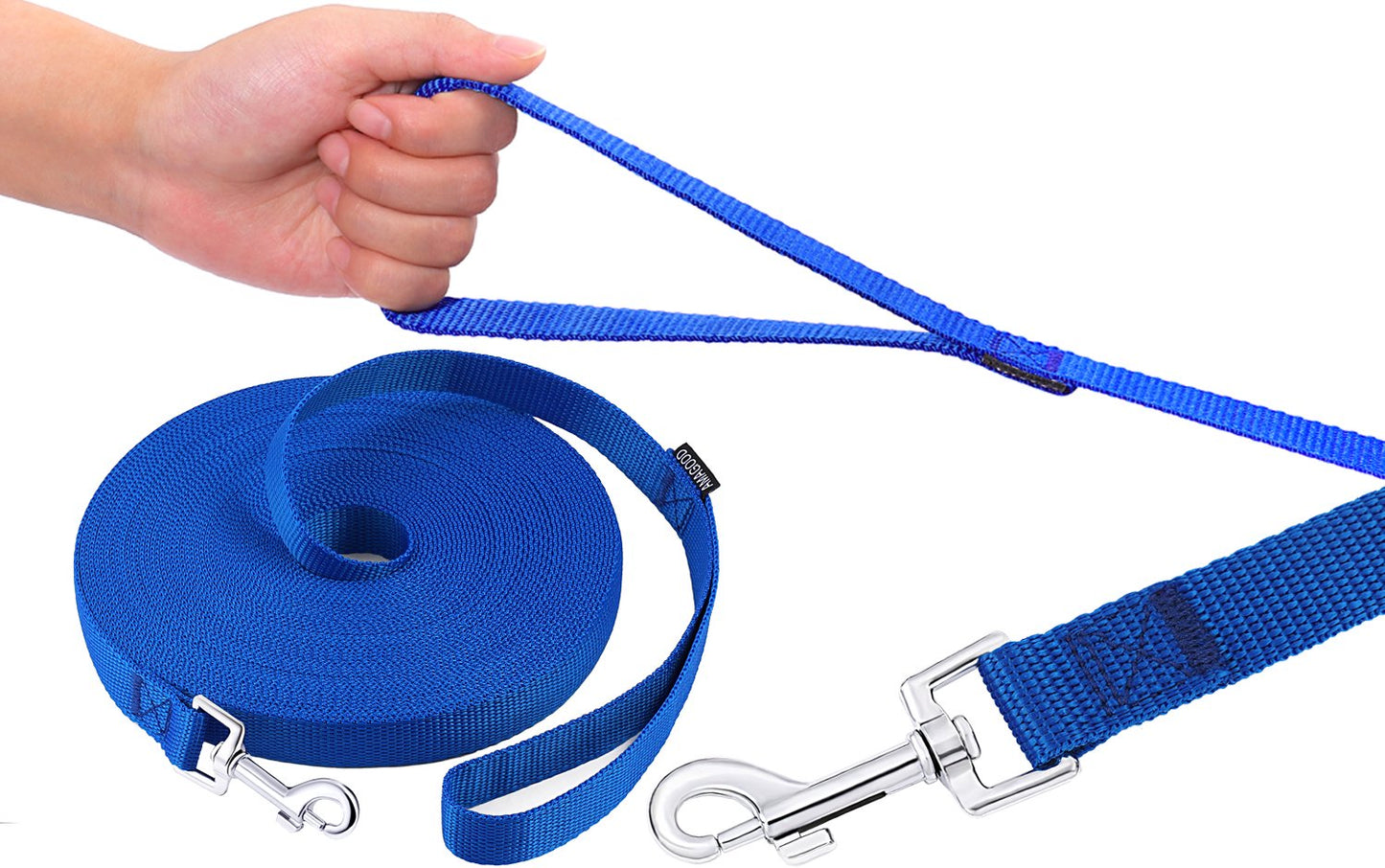 Amagood Dog/Puppy Obedience Recall Training Agility Lead-15 Ft 20 Ft 30 Ft 50 Ft Long Leash-For Dog Training,Recall,Play,Safety,Camping(15 Feet, Blue)