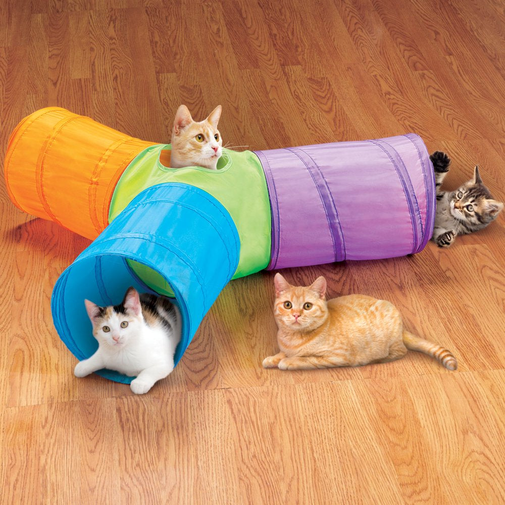 Collections Etc 3-Way Pop up Cat Tunnel with Hanging Toys, Entertainment for Cats, Folds Flat for Easy Storage Animals & Pet Supplies > Pet Supplies > Cat Supplies > Cat Toys Winston Brands   