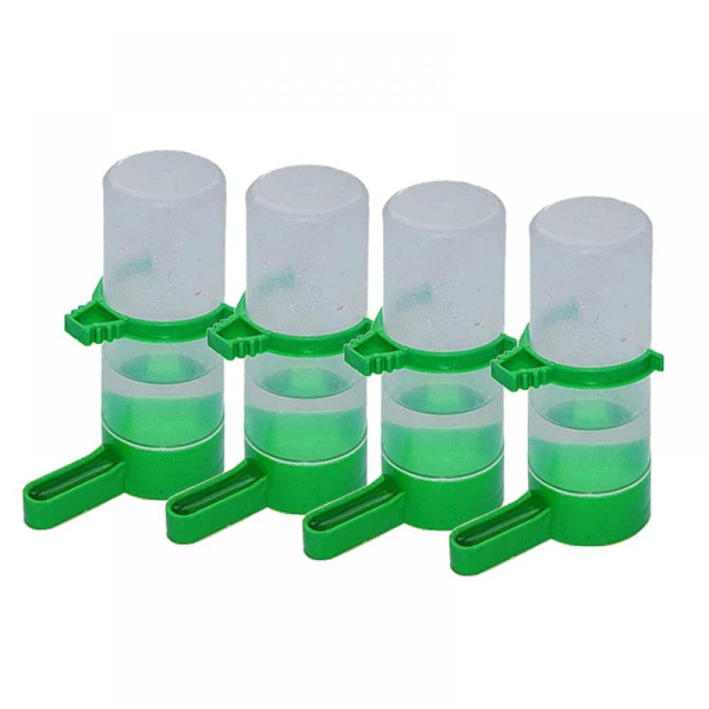 Popvcly Pack of 4 Plastic Bird Water Feeder Automatic Parrot Water Feeding Bird Cage Accessories Animals & Pet Supplies > Pet Supplies > Bird Supplies > Bird Cage Accessories Popvcly M  