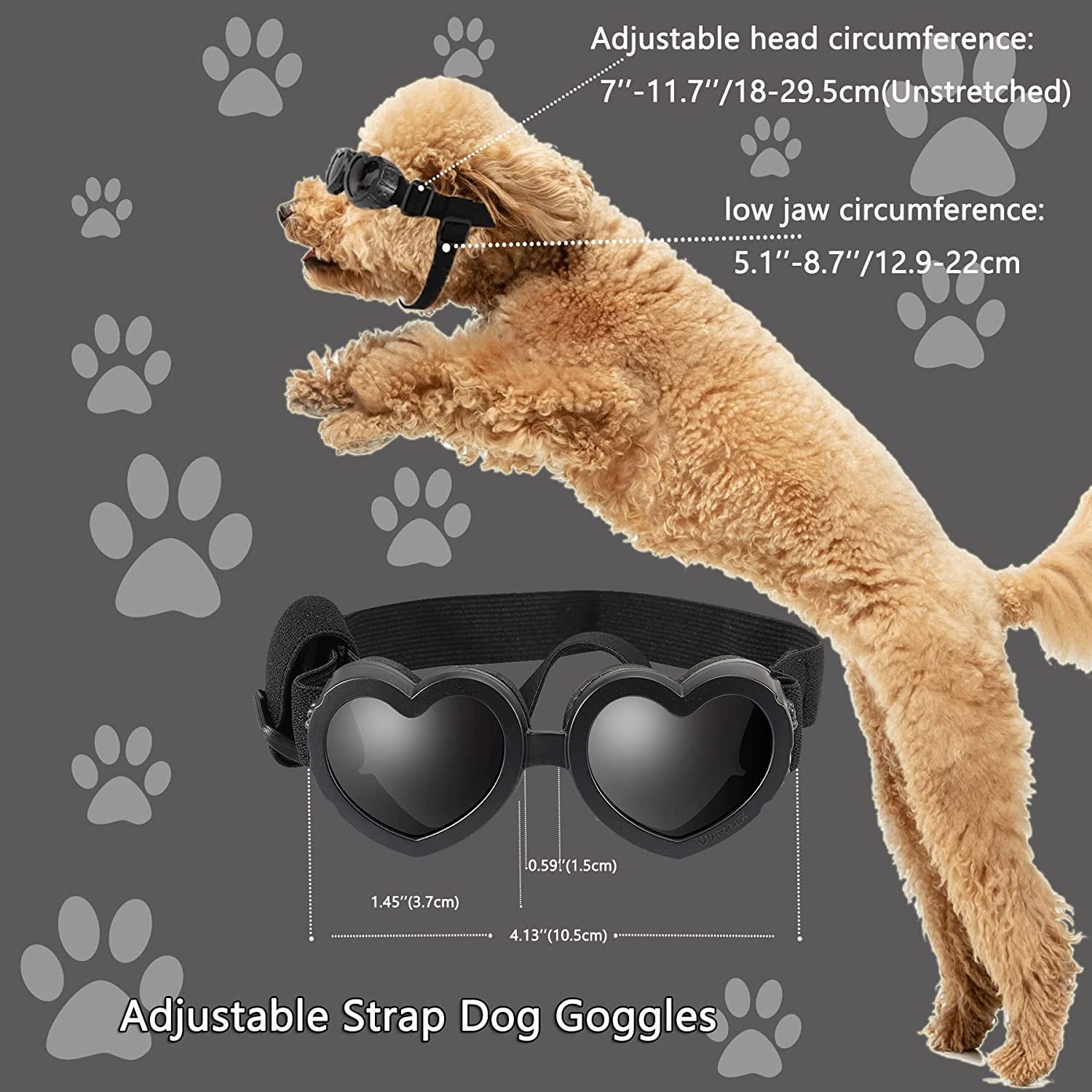 Small Dog Sunglasses, Dog Goggles with Adjustable Band, Waterproof Windproof Snowproof Cool Glasses for Puppy and Cat (Black) Animals & Pet Supplies > Pet Supplies > Dog Supplies > Dog Apparel pordsioc   