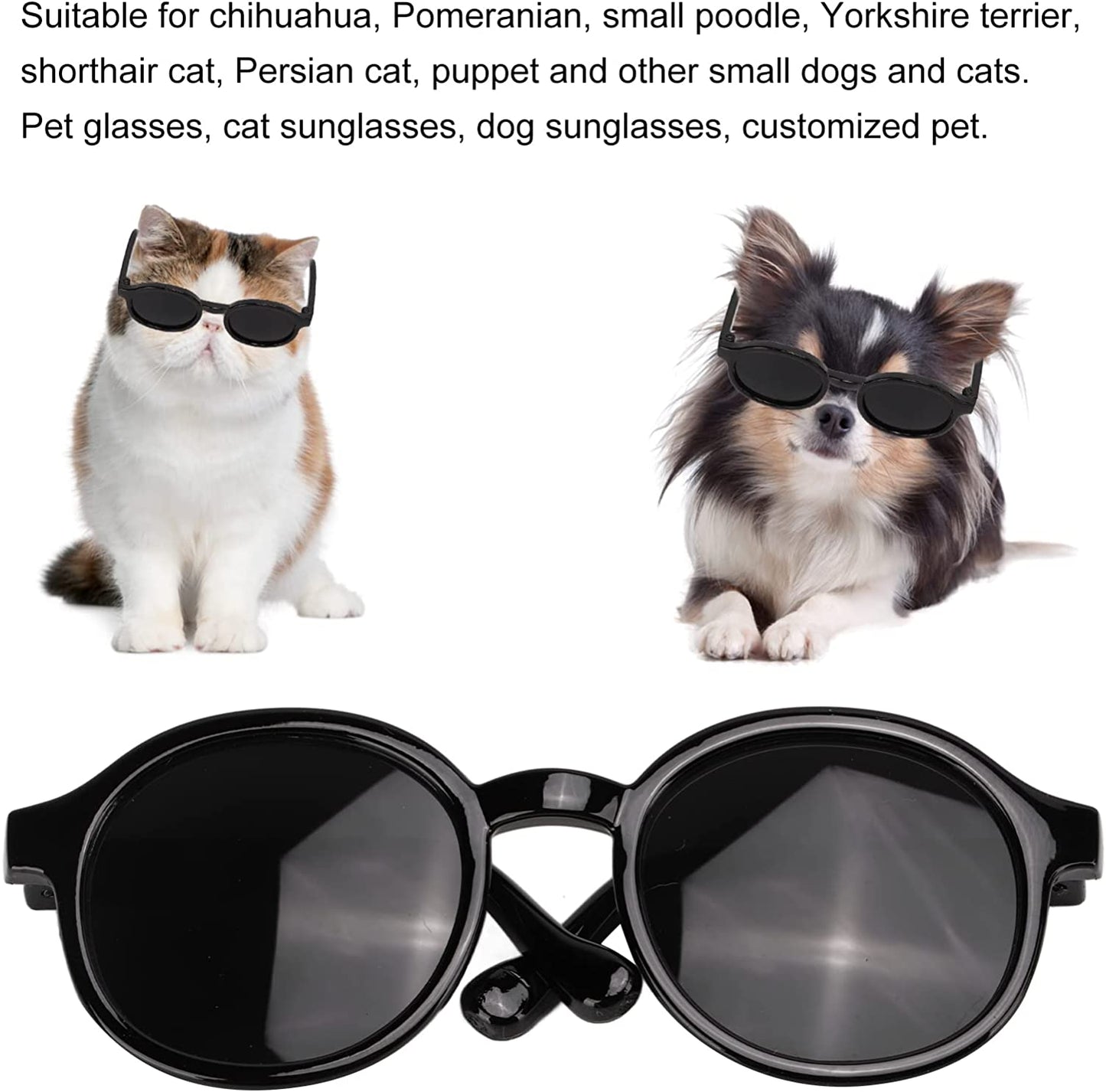 Pet Glasses Pet Dog Glasses Pet Cat Glasses, Transparent Funny Cute Pet Sunglasses Pet Halloween Decorative Glasses for Small Pet Decor(Sunglasses) Animals & Pet Supplies > Pet Supplies > Dog Supplies > Dog Apparel VBESTLIFE   