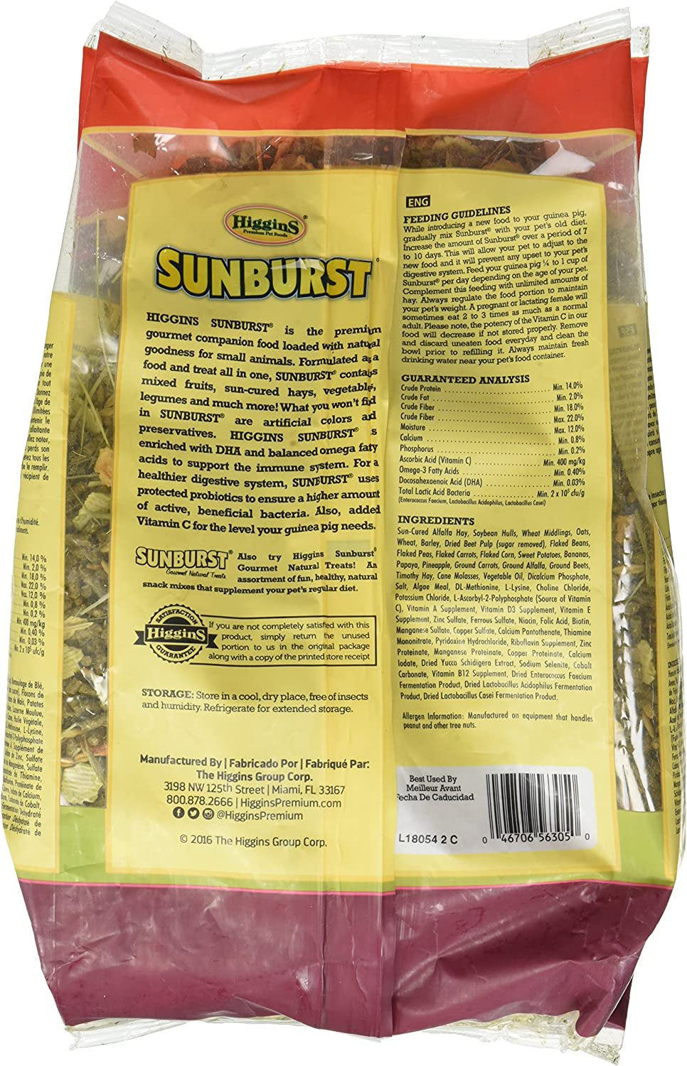 Higgins Sunburst Gourmet Food Mix for Guinea Pigs, 3 Pound Animals & Pet Supplies > Pet Supplies > Small Animal Supplies > Small Animal Food Higgins Premium Pet Foods   