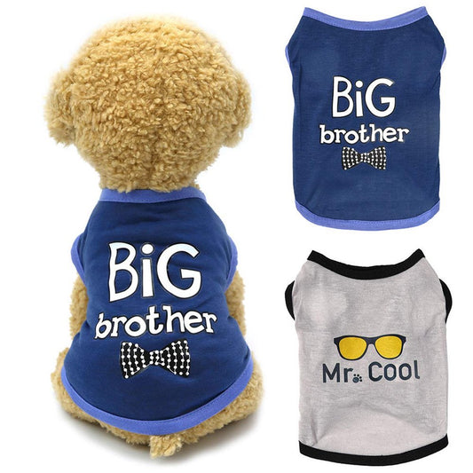 Dogs Shirt Pet Clothes, Puppy Clothing 2 Pack Brothers Printed Vest T-Shirt Cat Apparel Doggy Breathable Sweatshirt Outfits for Small Medium Large Dogs Boy Cool Tee Tank Top (Black+Gray, X-Large) Animals & Pet Supplies > Pet Supplies > Cat Supplies > Cat Apparel Stibadium L Black+Gray 