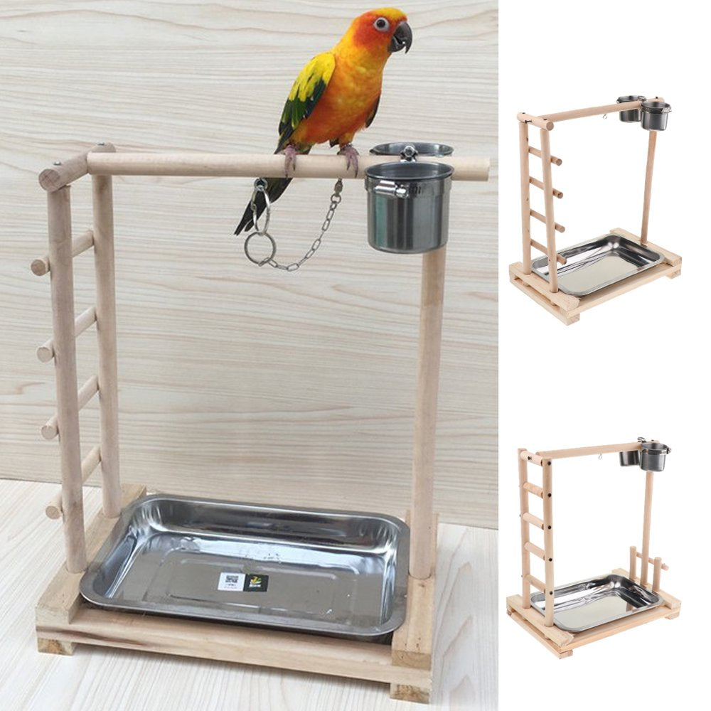 Parrot Bird Playground Perch Gym with Ladder Cups Exercise & Playing Animals & Pet Supplies > Pet Supplies > Bird Supplies > Bird Gyms & Playstands Gazechimp   