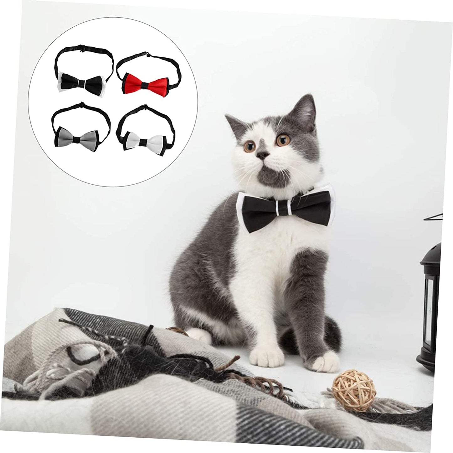 GLSTOY 4Pcs Pet Bow Tie Ornament Ties Kids Scarf Fashion Scarf Cat Tuxedo Ties Puppy Necktie Collar Dogs Grooming Ties Bowties for Puppy Little Puppy Bowties Puppy Collars Ribbon Bib Baby Animals & Pet Supplies > Pet Supplies > Dog Supplies > Dog Apparel GLSTOY   