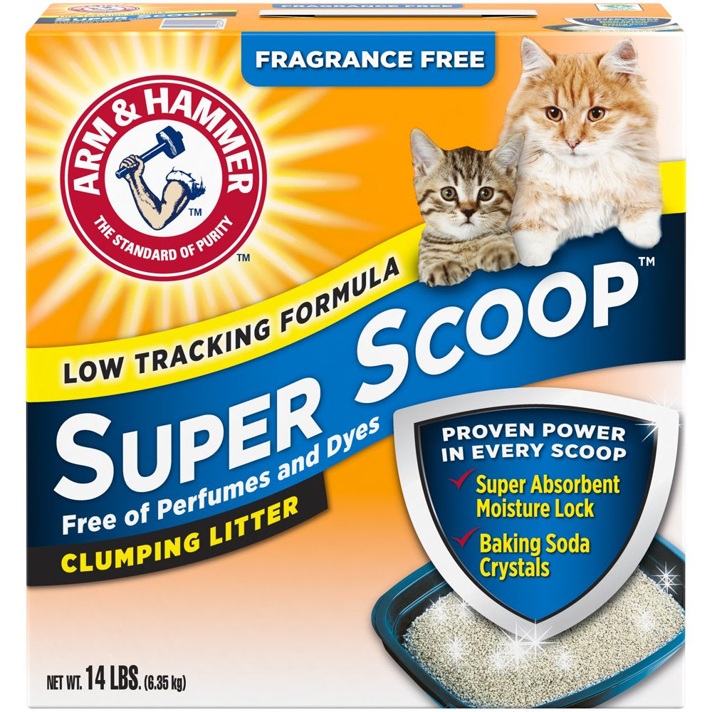 Arm Hammer Super Scoop Fragrance Free Clumping Clay Cat Litter, 14Lb Animals & Pet Supplies > Pet Supplies > Cat Supplies > Cat Litter Church & Dwight Co., Inc. 14 lbs  