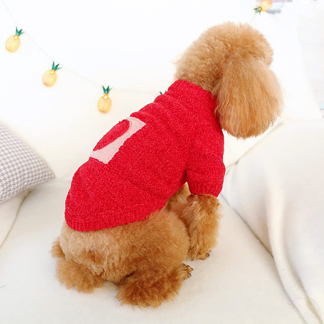 Dog Sweater for Small & Medium Dog,Warm Soft Flannel Heart Shape Dog Christmas Sweater for Puppy,Dog Cat Cold Weather Coats Vest,Xmas Apparel Clothes for Pets Animals & Pet Supplies > Pet Supplies > Dog Supplies > Dog Apparel Naroume   