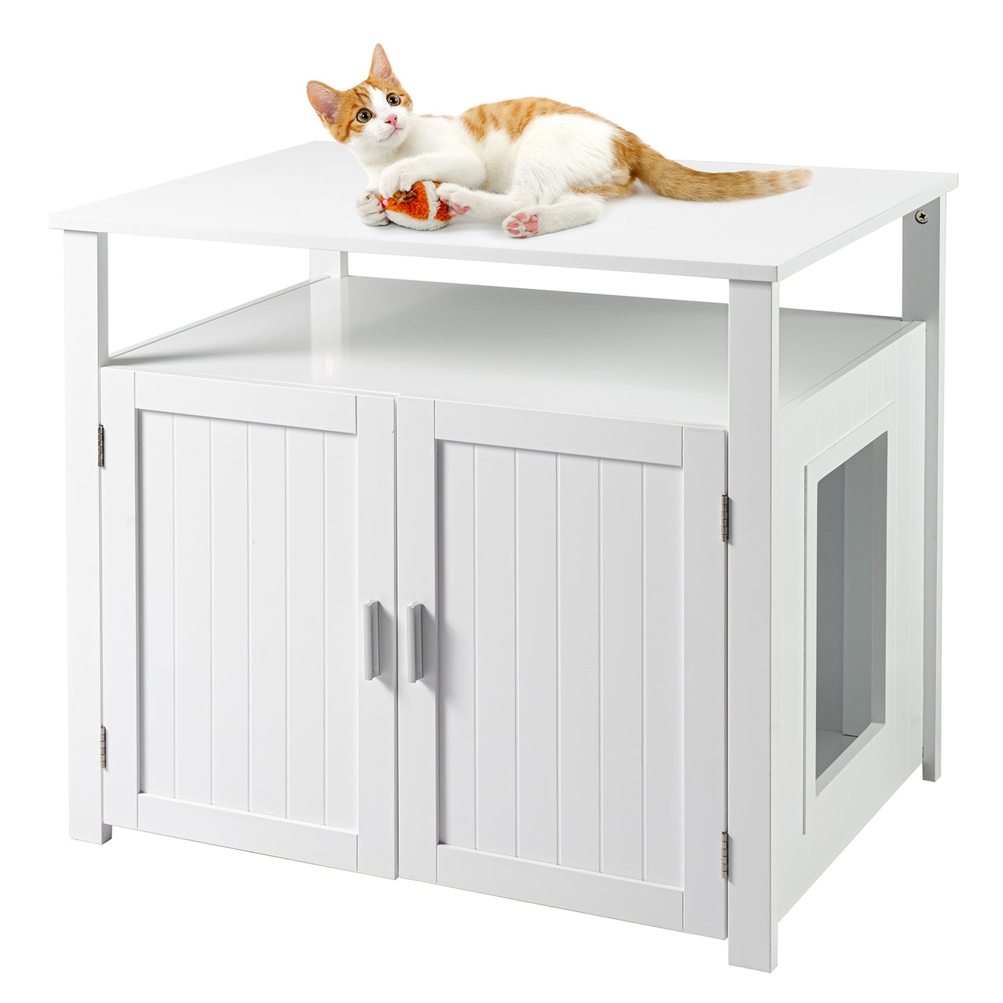 Cat Litter Box Furniture Hidden, Large Cat Litter Box Enclosure Side Table with Tabletop,White Animals & Pet Supplies > Pet Supplies > Cat Supplies > Cat Furniture LOVIN&HUGIN   