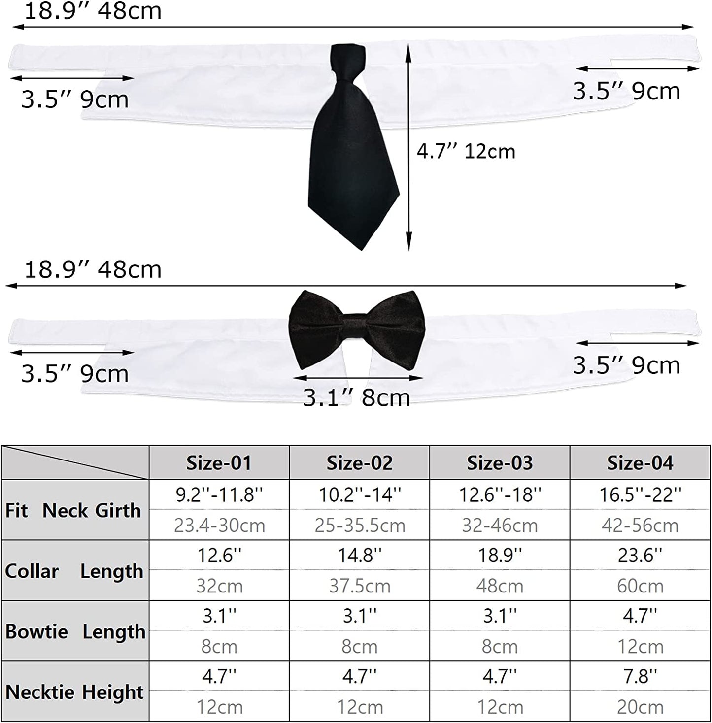 Dog Ties and Bows, KOOLMOX Black Dog Bow and Tie with Shirt White Collar for Medium Large Dogs Cats Tuxedo Tux Suits, Wedding Birthday Valentines Day Costumes, 2 Pack Black Animals & Pet Supplies > Pet Supplies > Dog Supplies > Dog Apparel Koolmox   