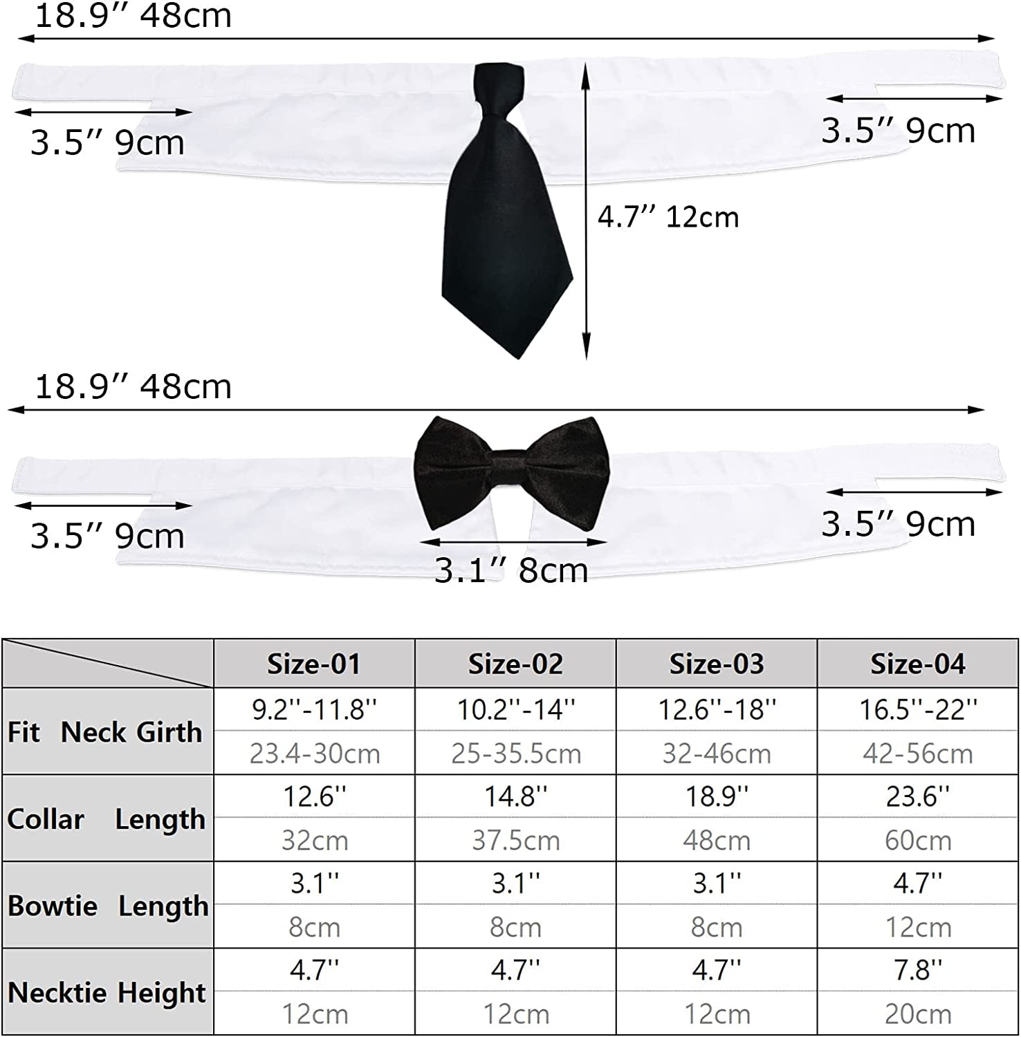 Dog Ties and Bows, KOOLMOX Black Dog Bow and Tie with Shirt White Collar for Medium Large Dogs Cats Tuxedo Tux Suits, Wedding Birthday Valentines Day Costumes, 2 Pack Black Animals & Pet Supplies > Pet Supplies > Dog Supplies > Dog Apparel Koolmox   