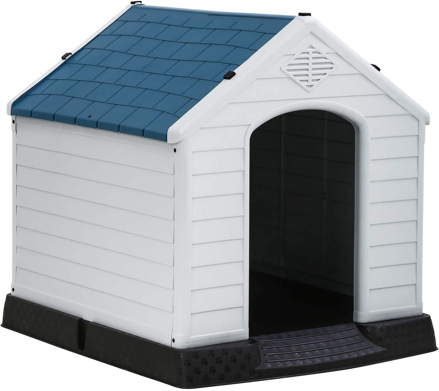 Indoor Outdoor Dog House Big Dog House Plastic Dog Houses for Small Medium Large Dogs 32 Inch High All Weather Dog House with Base Support for Winter Tough Durable House with Air Vents Elevated Floor Animals & Pet Supplies > Pet Supplies > Dog Supplies > Dog Houses Bestpet   