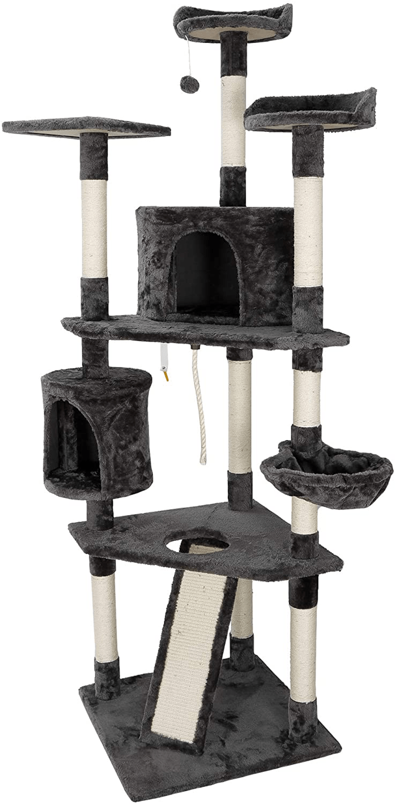 79 Inches Multi-Level Cat Tree Tower with Scratching Posts Perch Hammock Pet Furniture Kitten Activity Tower Kitty Play House Animals & Pet Supplies > Pet Supplies > Cat Supplies > Cat Furniture Pet Republic   