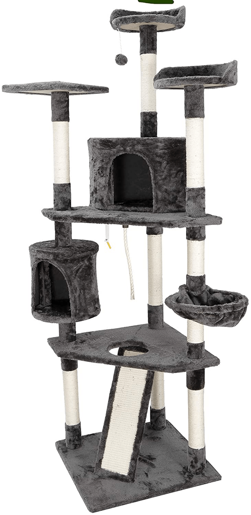 79 Inches Multi-Level Cat Tree Tower with Scratching Posts Perch Hammock Pet Furniture Kitten Activity Tower Kitty Play House Animals & Pet Supplies > Pet Supplies > Cat Supplies > Cat Furniture Pet Republic   