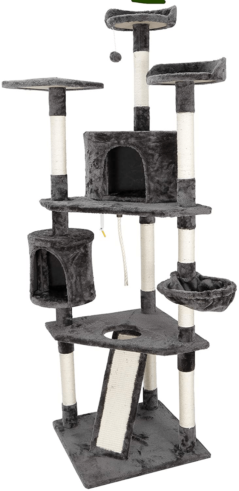 79 Inches Multi-Level Cat Tree Tower with Scratching Posts Perch Hammock Pet Furniture Kitten Activity Tower Kitty Play House