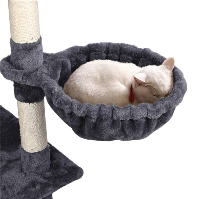 79" Multi-Level Cat Trees Cat Condo Furniture with Mouse Toy and Scratching Post, Dark Gray/Beige Animals & Pet Supplies > Pet Supplies > Cat Supplies > Cat Furniture Easyfashion   