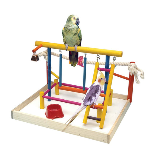 Penn-Plax Bird Life Wooden Playpen – Perfect for Sun Conures, Ring Necks, and Similar Sized Parrots – Extra-Large