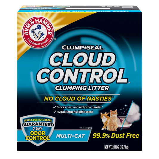 Arm & Hammer Cloud Control Multi-Cat Clumping Cat Litter with Hypoallergenic Light Scent, 28Lb